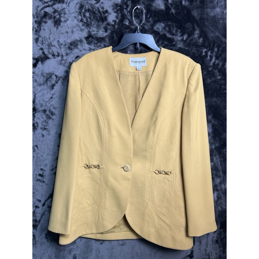 Vintage John Meyer Blazer Womens 16 Mustard Minimalist Jacket